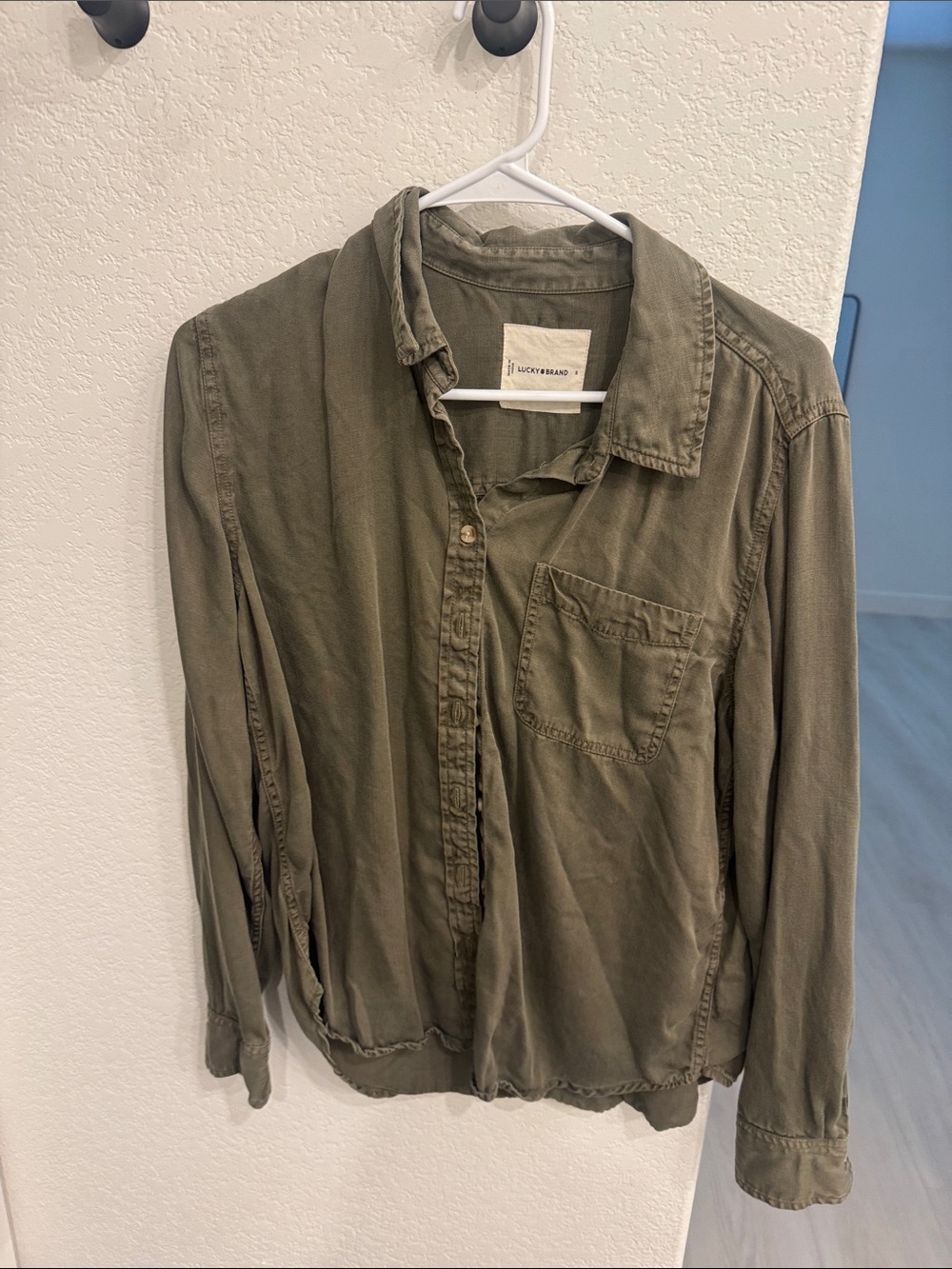 Lucky Brand Woman’s Olive Button-Down Shirt